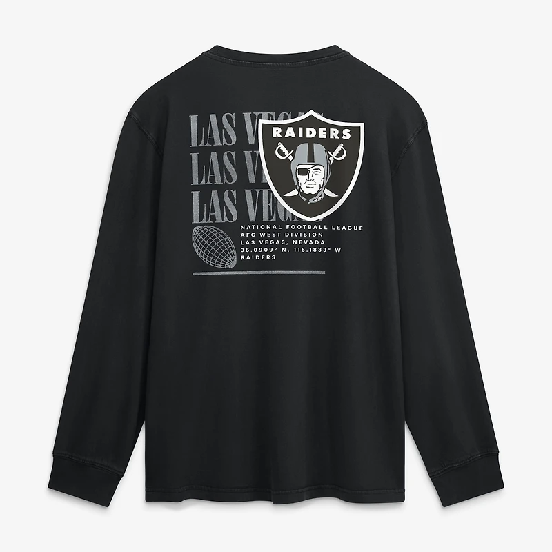 Men's Fanatics Black Las Vegas Raiders Fullback Drive Relaxed Fit Long Sleeve T-Shirt