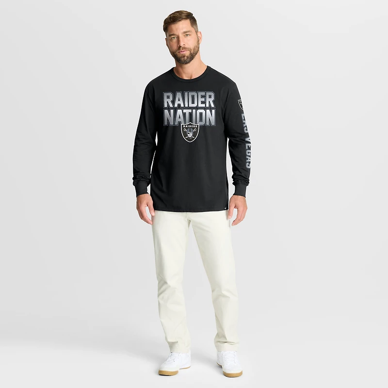 T-shirt à manches longues noir Fanatics pour homme, motif Hometown Sweep Legacy des Las Vegas Raiders
