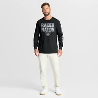 T-shirt à manches longues noir Fanatics pour homme, motif Hometown Sweep Legacy des Las Vegas Raiders