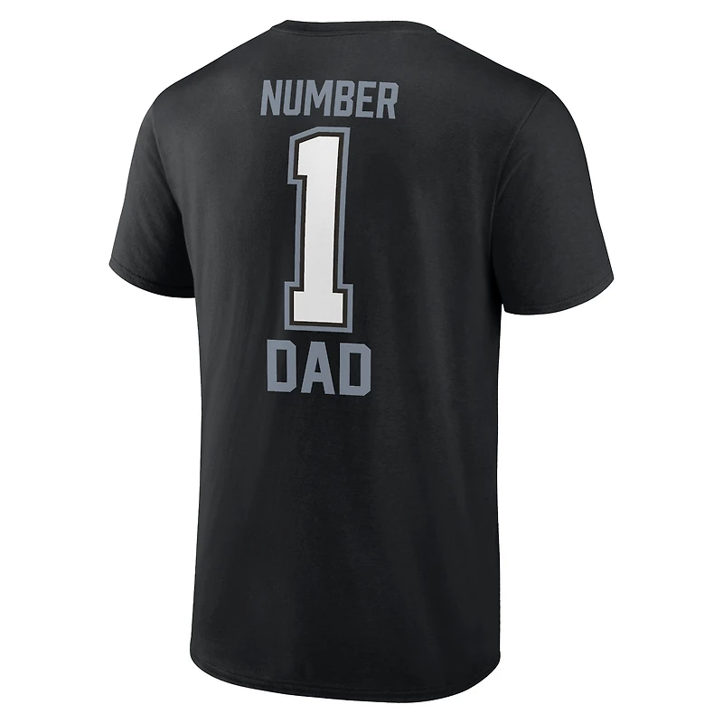 T-shirt papa fanatiques noir Las Vegas Raiders #1 pour hommes