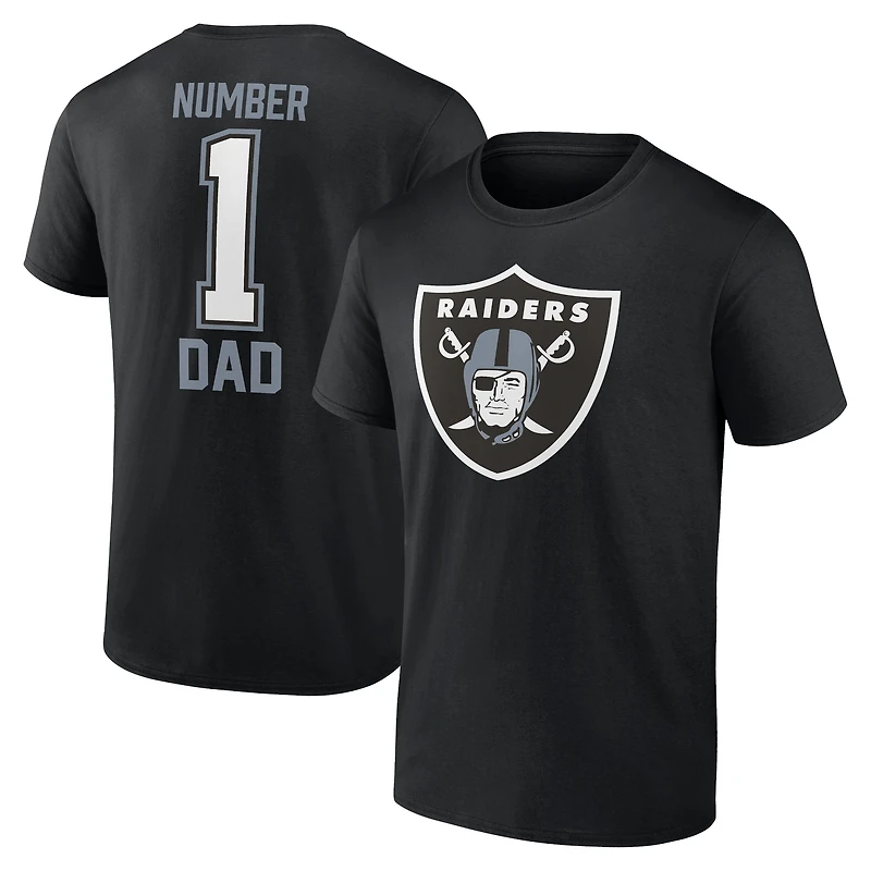 T-shirt papa fanatiques noir Las Vegas Raiders #1 pour hommes