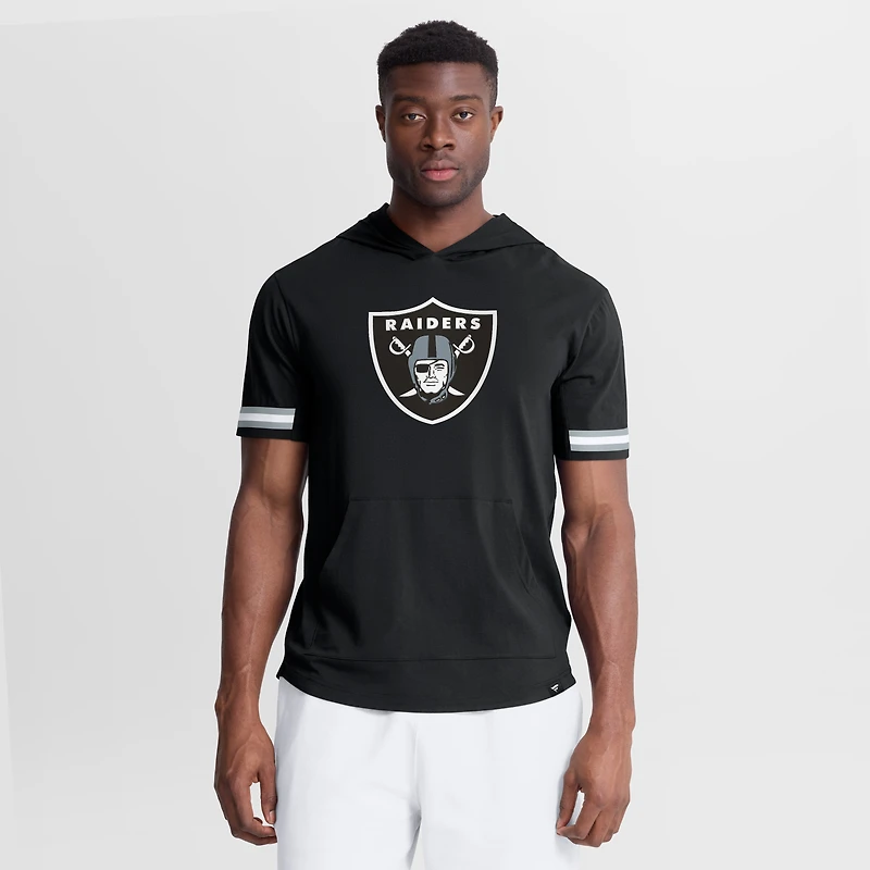 T-shirt à capuche manches courtes Fanatics Black Las Vegas Raiders Optimal Play pour homme
