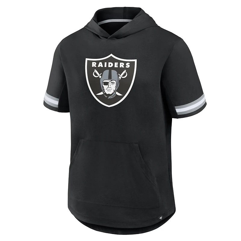 T-shirt à capuche manches courtes Fanatics Black Las Vegas Raiders Optimal Play pour homme