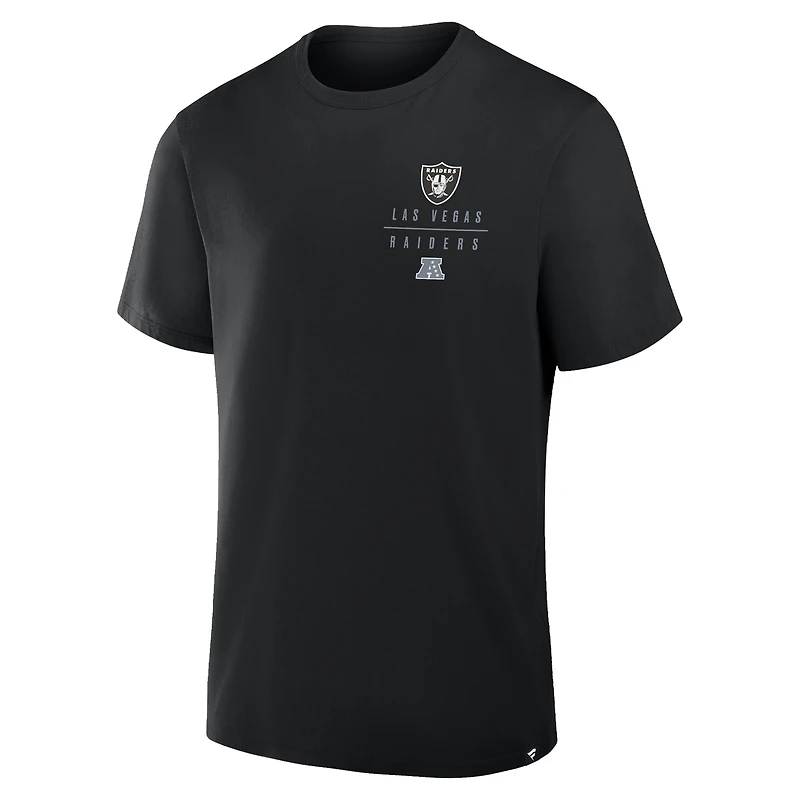 Men's Fanatics Black Las Vegas Raiders Passing Pocket Legacy T-Shirt