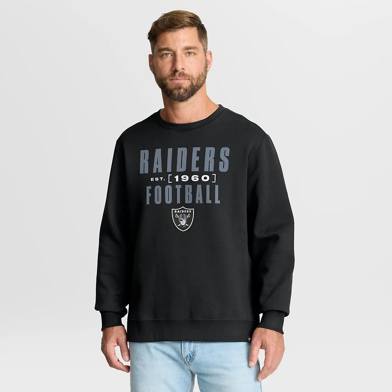 Sweat-shirt noir Fanatics pour homme, motif Las Vegas Raiders, Powerful Throw Legacy