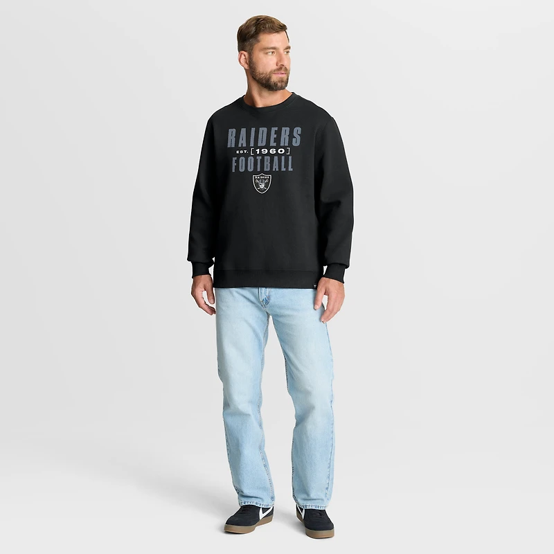 Sweat-shirt noir Fanatics pour homme, motif Las Vegas Raiders, Powerful Throw Legacy