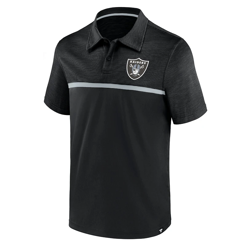 Polo primaire Fanatics noir Las Vegas Raiders pour hommes