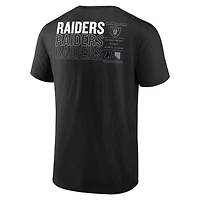 T-shirt noir Fanatics pour hommes des Las Vegas Raiders Repeat Stats