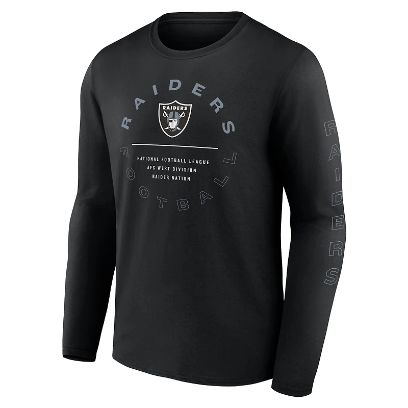 Men's Fanatics Black Las Vegas Raiders Stat Sheet Long Sleeve T-Shirt