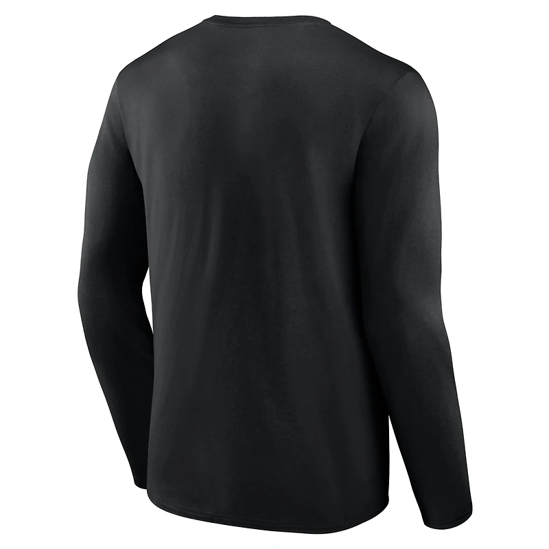 T-shirt noir à manches longues Fanatics Las Vegas Raiders Stat Sheet pour hommes