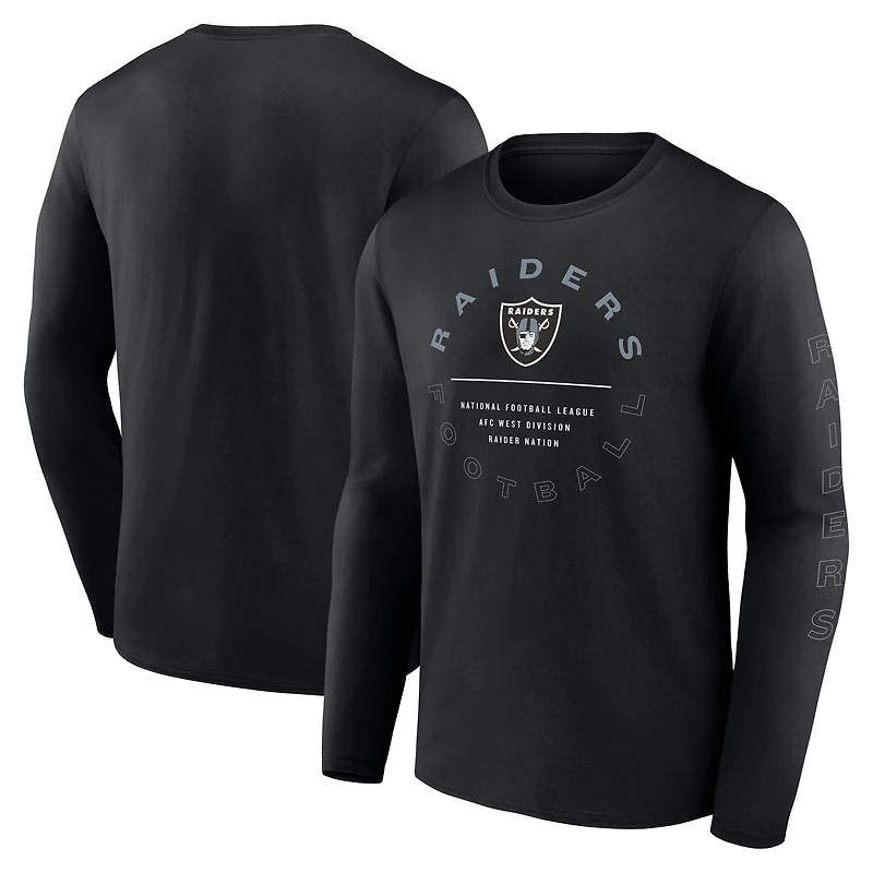 Men's Fanatics Black Las Vegas Raiders Stat Sheet Long Sleeve T-Shirt