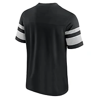 T-shirt noir à col en V texturé Fanatics Raiders de Las Vegas pour hommes