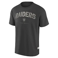 T-shirt Fanatics pour homme, couleur anthracite, Las Vegas Raiders, motif Future Ground, effet vieilli