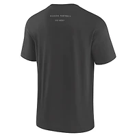 T-shirt Fanatics pour homme, couleur anthracite, Las Vegas Raiders, motif Future Ground, effet vieilli