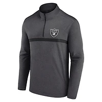 Men's Fanatics  Charcoal Las Vegas Raiders Head-to-Head Quarter-Zip Pullover