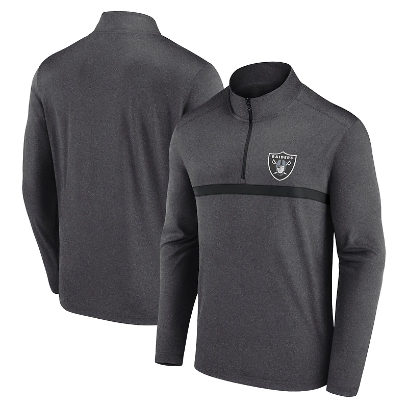 Pull à fermeture éclair quart de tour Fanatics pour homme, couleur charbon, Las Vegas Raiders