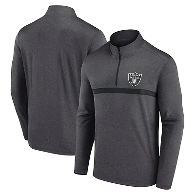 Pull à fermeture éclair quart de tour Fanatics pour homme, couleur charbon, Las Vegas Raiders