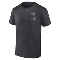 T-shirt Fanatics pour homme, charbon de bois, avec statistiques répétées des Las Vegas Raiders