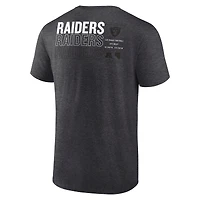 T-shirt Fanatics pour homme, charbon de bois, avec statistiques répétées des Las Vegas Raiders
