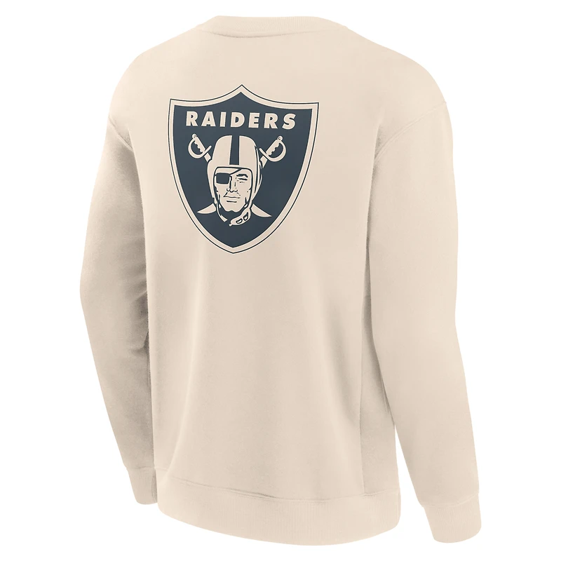 Men's Fanatics Cream Las Vegas Raiders Elements Future Ground Lettering Pullover Sweatshirt