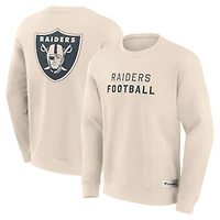 Men's Fanatics Cream Las Vegas Raiders Elements Future Ground Lettering Pullover Sweatshirt