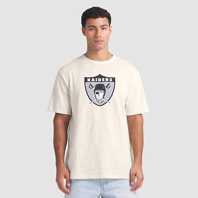 T-shirt fanatique pour homme couleur crème Las Vegas Raiders Slub