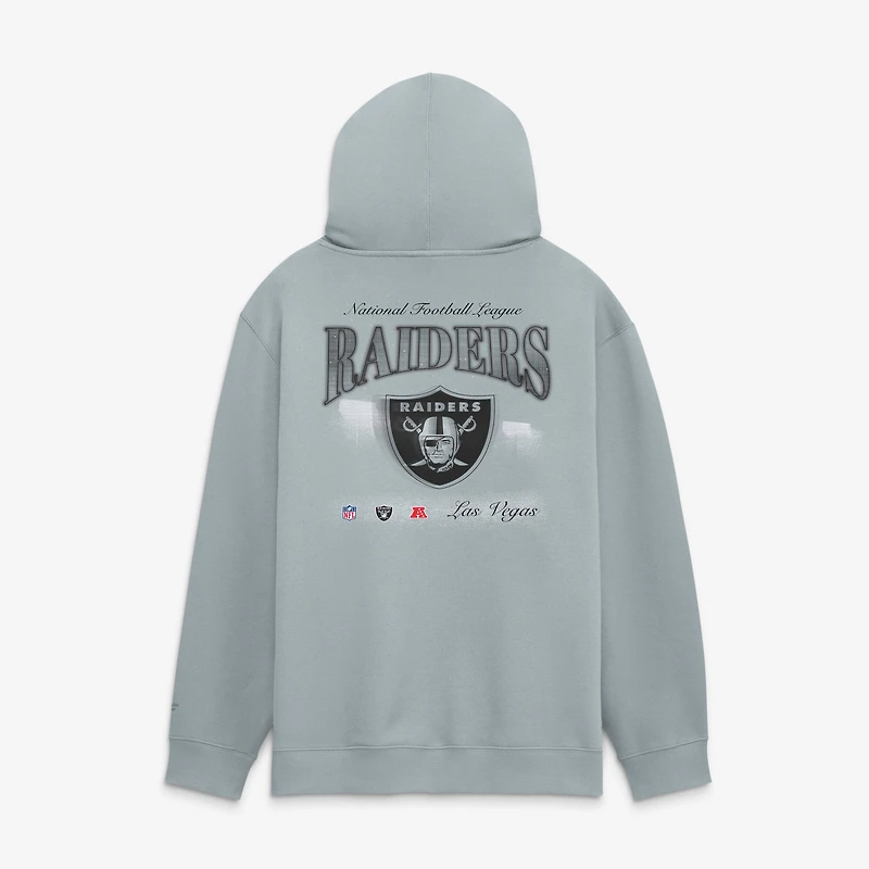 Men's Fanatics  Gray Las Vegas Raiders Back Logo Fleece Hoodie