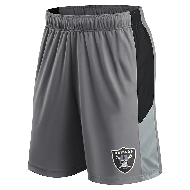 Men's Fanatics Gray Las Vegas Raiders Logo Shorts