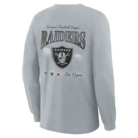 T-shirt à manches longues Fanatics gris Las Vegas Raiders Midnight Falls pour homme