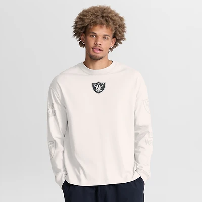 T-shirt à manches longues oversize Fanatics gris Las Vegas Raiders pour homme