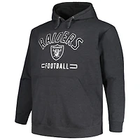Men's Fanatics Heather Charcoal Las Vegas Raiders Big & Tall Pullover Hoodie