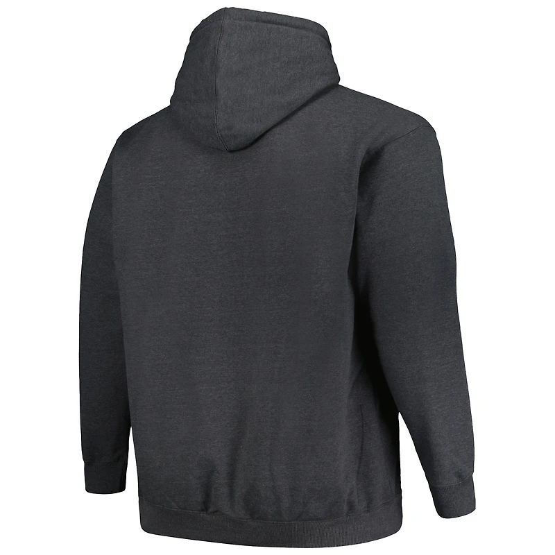 Sweat à capuche Fanatics Heather Charcoal Las Vegas Raiders Big & Tall pour hommes