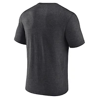 T-shirt Fanatics Heather Charcoal pour homme Las Vegas Raiders Divided Warp Tri-Blend