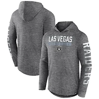 T-shirt à capuche manches longues Fanatics Heather Charcoal Las Vegas Raiders Pill Stack pour hommes