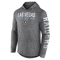 T-shirt à capuche manches longues Fanatics Heather Charcoal Las Vegas Raiders Pill Stack pour hommes