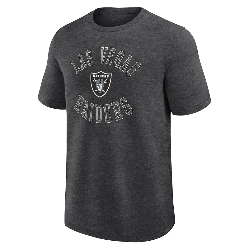 T-shirt Fanatics Heather Charcoal pour homme, inspiré des Las Vegas Raiders