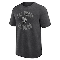 T-shirt Fanatics Heather Charcoal pour homme, inspiré des Las Vegas Raiders