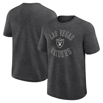 T-shirt Fanatics Heather Charcoal pour homme, inspiré des Las Vegas Raiders