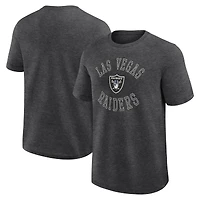 T-shirt Fanatics Heather Charcoal pour homme, inspiré des Las Vegas Raiders