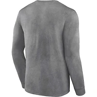 T-shirt à manches longues délavé pour hommes Fanatics Heather Charcoal Las Vegas Raiders