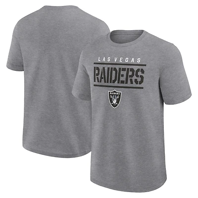 T-shirt Fanatics gris chiné pour homme, coupe grande et taille, des Las Vegas Raiders.
