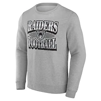 Sweat-shirt en polaire Fanatics Heather Grey Las Vegas Raiders Chance Throwback pour hommes