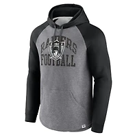 Men's Fanatics Heather Gray Las Vegas Raiders Favorite Arch Raglan Pullover Hoodie