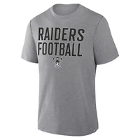 Men's Fanatics Heather Gray Las Vegas Raiders First Down Tribute Tri-Blend T-Shirt