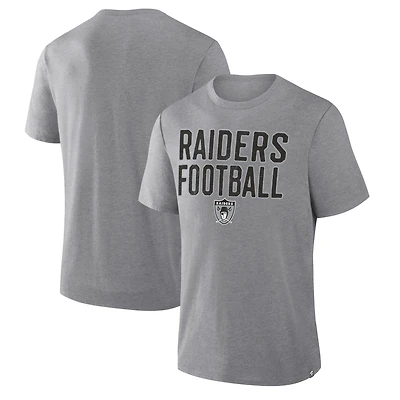 Men's Fanatics Heather Gray Las Vegas Raiders First Down Tribute Tri-Blend T-Shirt