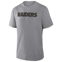 T-shirt tri-blend gris chiné Fanatics pour homme, Las Vegas Raiders, Pass Rush