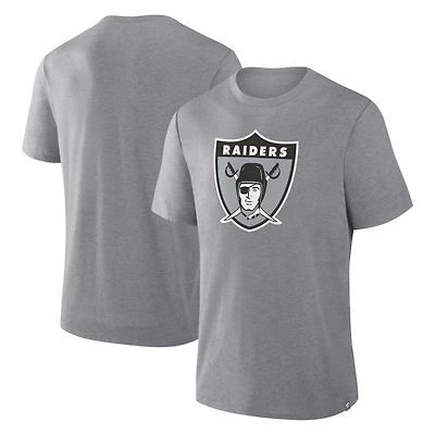 Men's Fanatics Heather Gray Las Vegas Raiders Vintage Heritage Tribute Tri-Blend T-Shirt