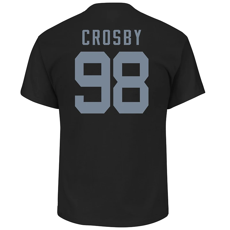 T-shirt noir avec nom et numéro de joueur Maxx Crosby des Raiders Las Vegas marque Fanatics pour hommes