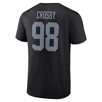 T-shirt noir avec nom et numéro d'icône de joueur Fanatics Maxx Crosby des Las Vegas Raiders pour hommes