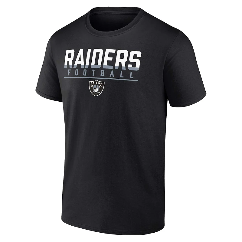 Ensemble de deux t-shirts Fanatics argent/noir Las Vegas Raiders pour homme